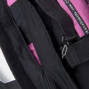 Czarna torba bawełniana z otwartym suwakiem, ukazująca wnętrze