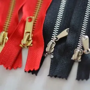 Zestaw kolorowych suwaków do toreb, w odcieniach czerwieni, zieleni i żółci