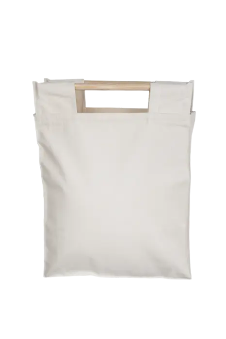 Torba bawełniana z drewnianymi rączkami - Zdjęcie